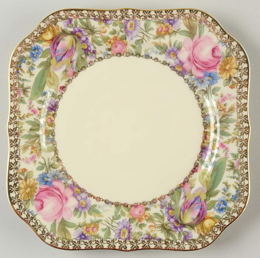 Garden Caprice (Scalloped Edge) Square Luncheon Plate by Rosenthal - Continental-1