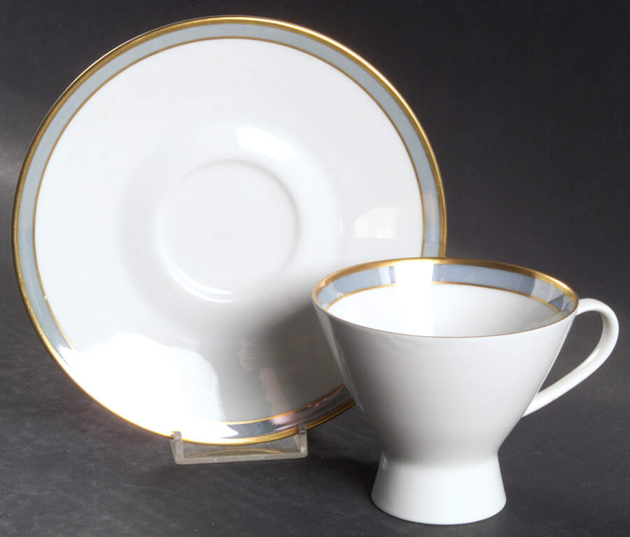 Gala Blue (Not Classic Rose Collection) Footed Cup & Saucer Set by Rosenthal - Continental-1