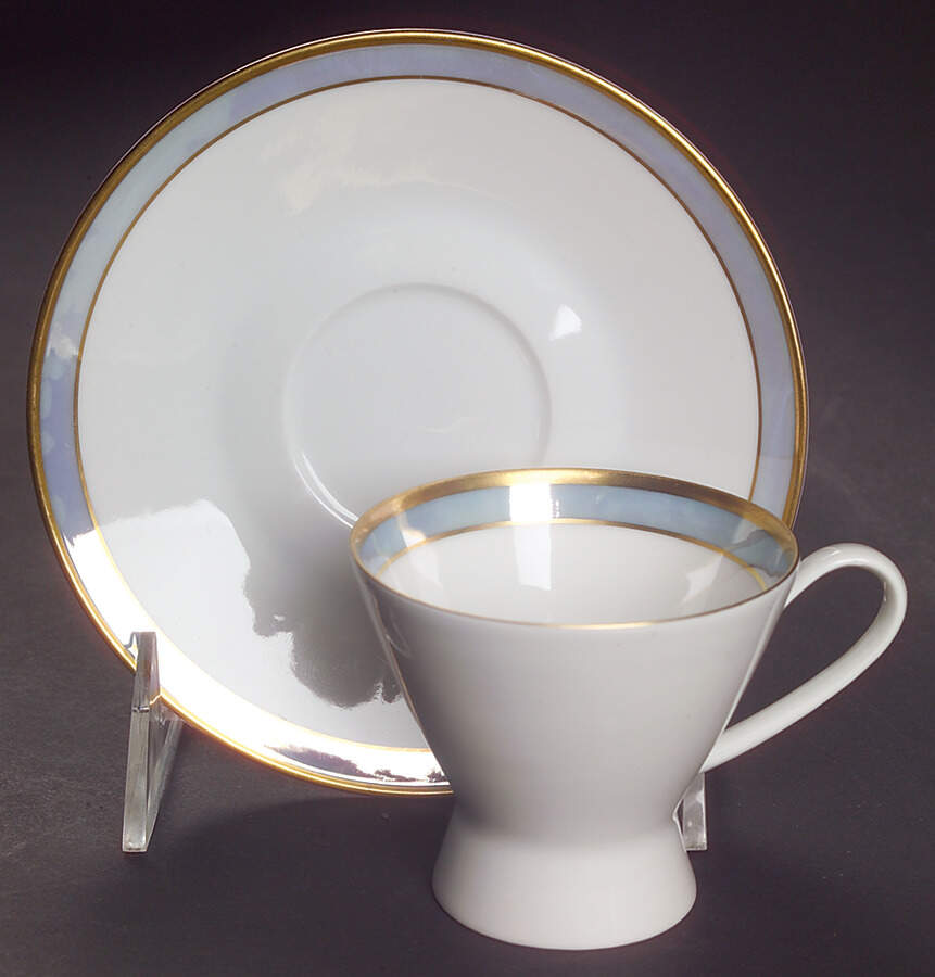 Gala Blue (Not Classic Rose Collection) Footed Demitasse Cup & Saucer Set by Rosenthal - Continental-1