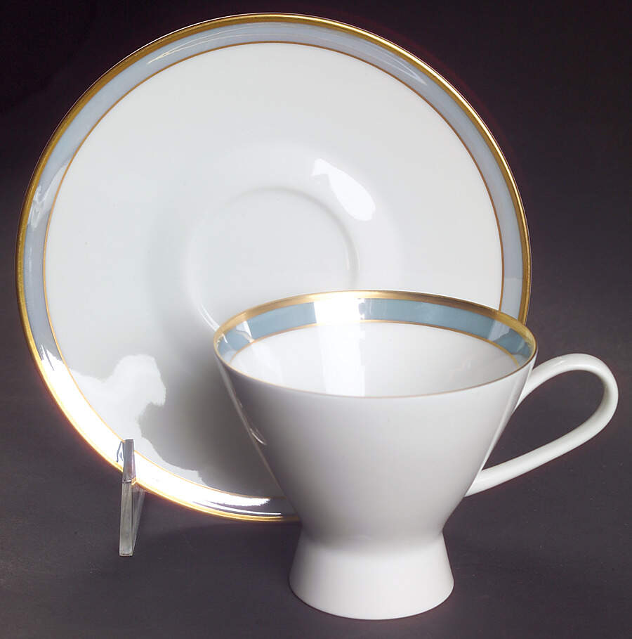 Gala Blue (Not Classic Rose Collection) Footed Demitasse Cup & Saucer Set by Rosenthal - Continental-1