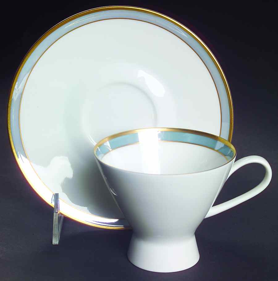 Gala Blue (Not Classic Rose Collection) Footed Demitasse Cup & Saucer Set by Rosenthal - Continental-1