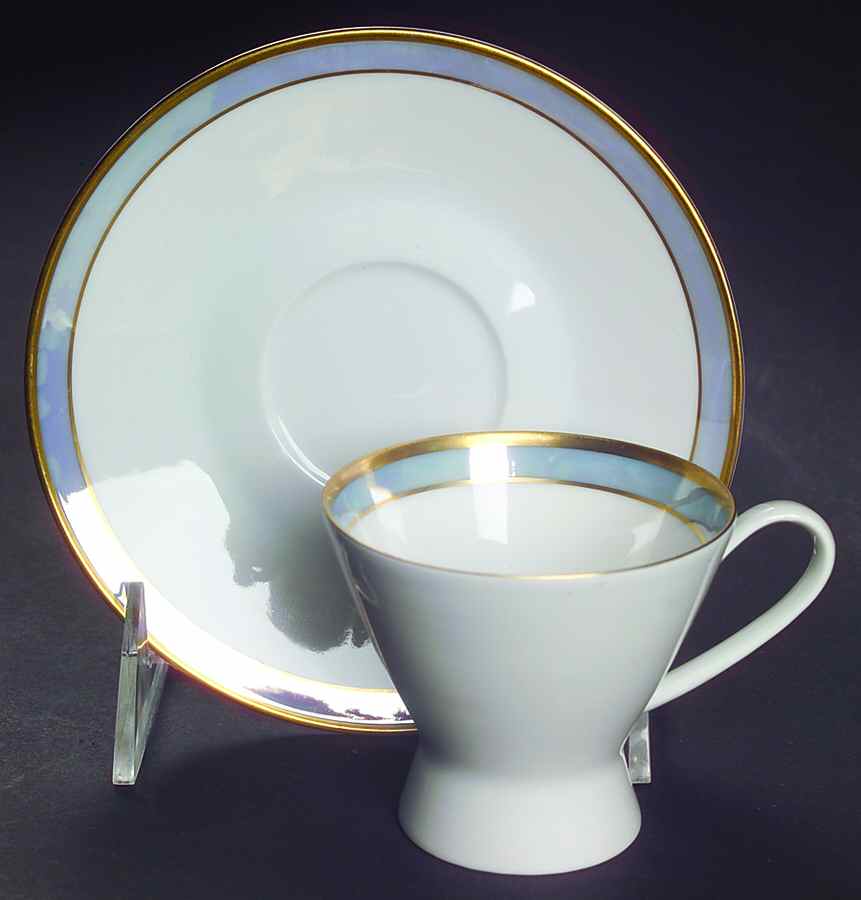 Gala Blue (Not Classic Rose Collection) Footed Demitasse Cup & Saucer Set by Rosenthal - Continental-1