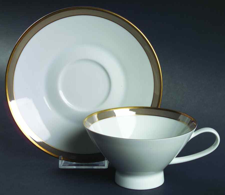 Gala Brown Footed Cup & Saucer Set by Rosenthal - Continental-1