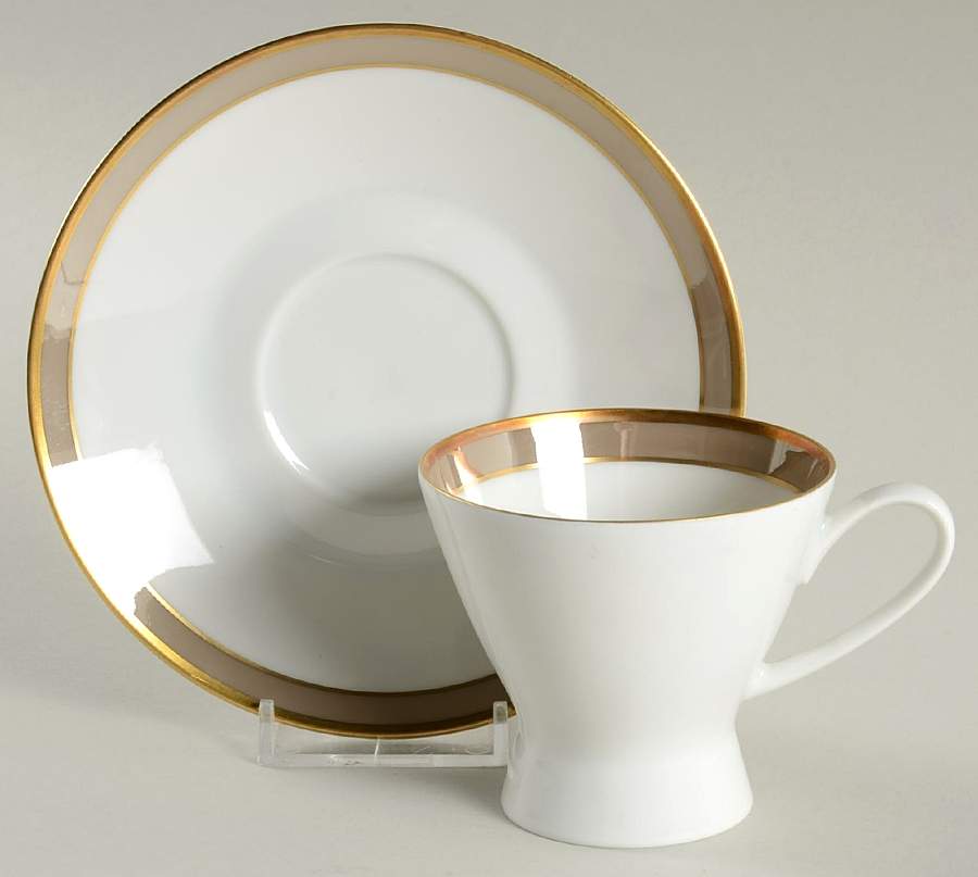 Gala Brown Footed Cup & Saucer Set by Rosenthal - Continental-1