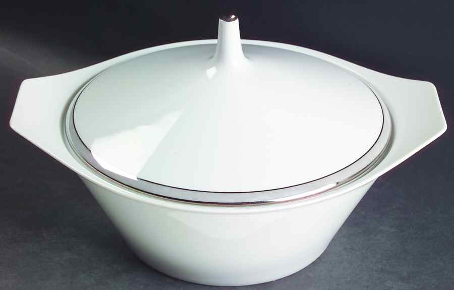 Gala Grey (Platinum Trim) Round Covered Vegetable by Rosenthal - Continental-1