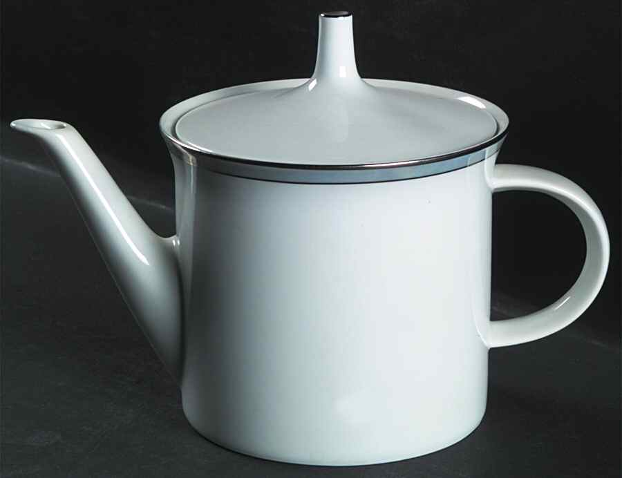 Gala Grey (Platinum Trim) Teapot & Lid by Rosenthal - Continental-1