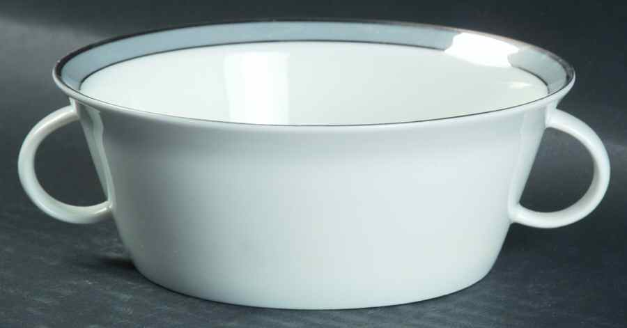 Gala Grey (Platinum Trim) Flat Cream Soup Bowl by Rosenthal - Continental-1
