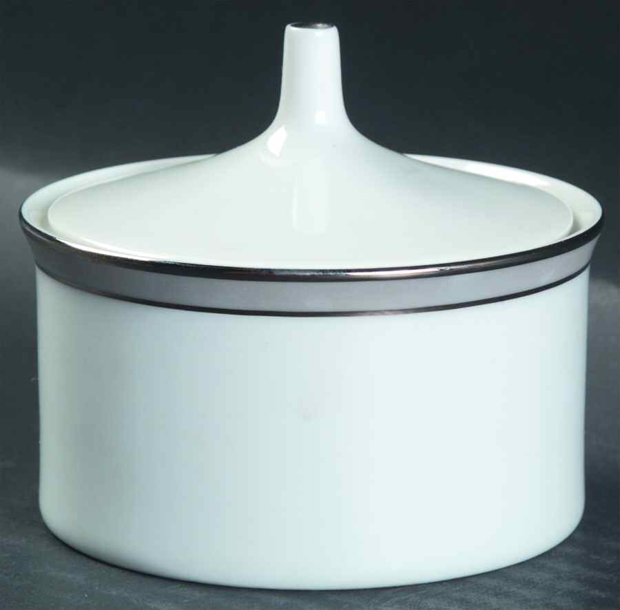 Gala Grey (Platinum Trim) Sugar Bowl & Lid by Rosenthal - Continental-1