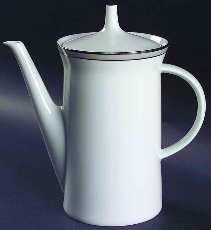 Gala Grey (Platinum Trim) Coffee Pot & Lid by Rosenthal - Continental-1