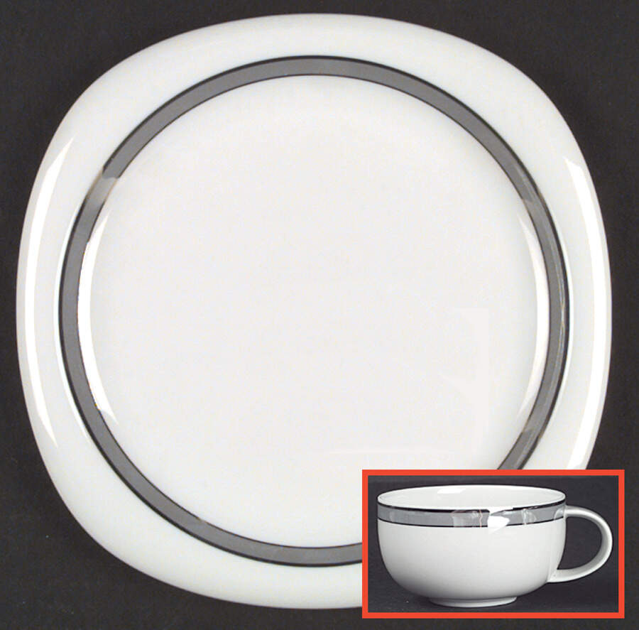 Gala Grey (Platinum Trim, Suomi) Dinner Plate by Rosenthal - Continental-1