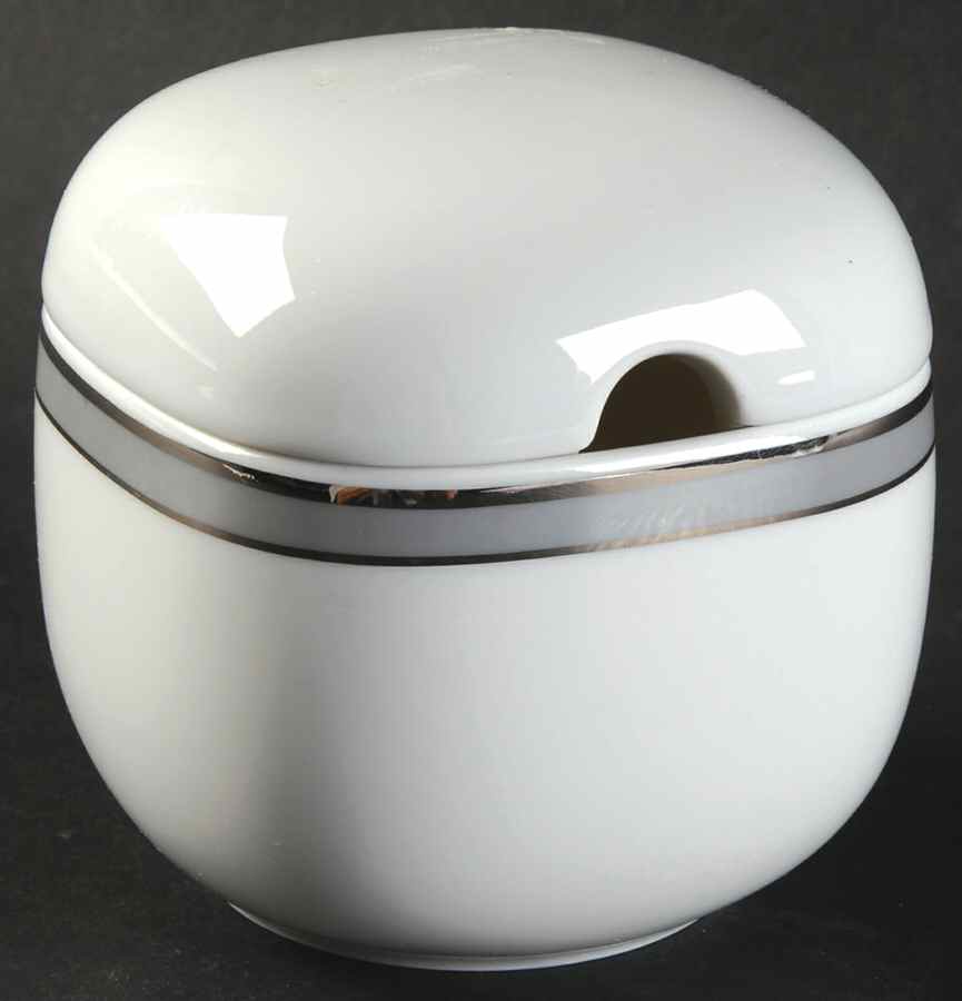 Gala Grey (Platinum Trim, Suomi) Sugar Bowl & Lid by Rosenthal - Continental-1