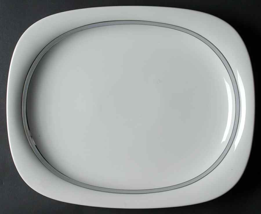 Gala Grey (Platinum Trim, Suomi) 13" Oval Serving Platter by Rosenthal - Continental-1