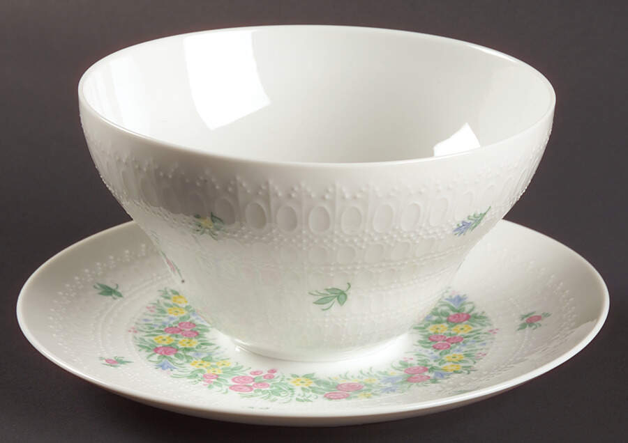Garland (Multicolor, Romance) Gravy Boat with Attached Underplate by Rosenthal - Continental-1