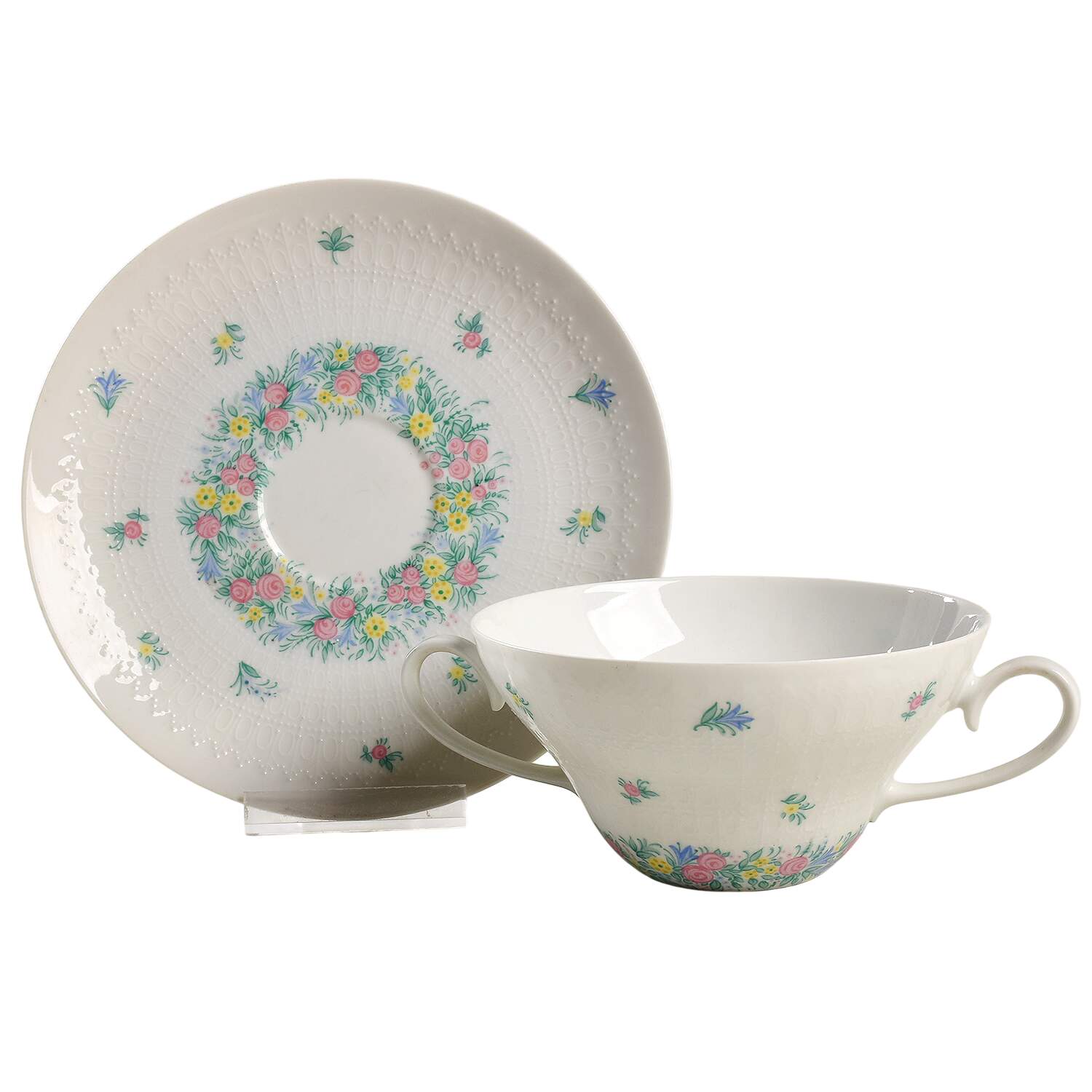 Garland (Multicolor, Romance) Flat Cream Soup Bowl & Saucer Set by Rosenthal - Continental-1