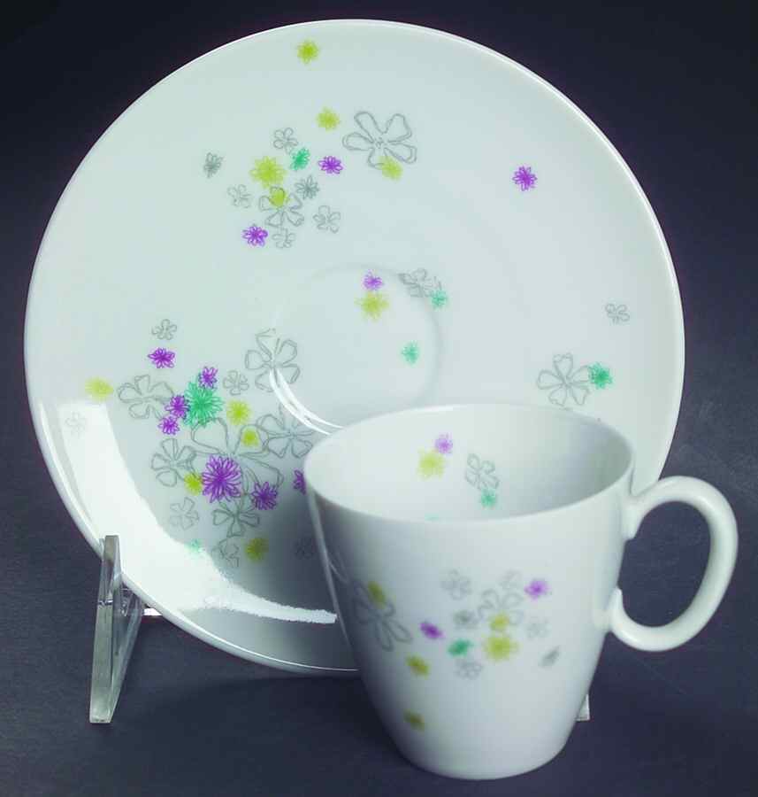 Gayety Flat Demitasse Cup & Saucer Set by Rosenthal - Continental-1