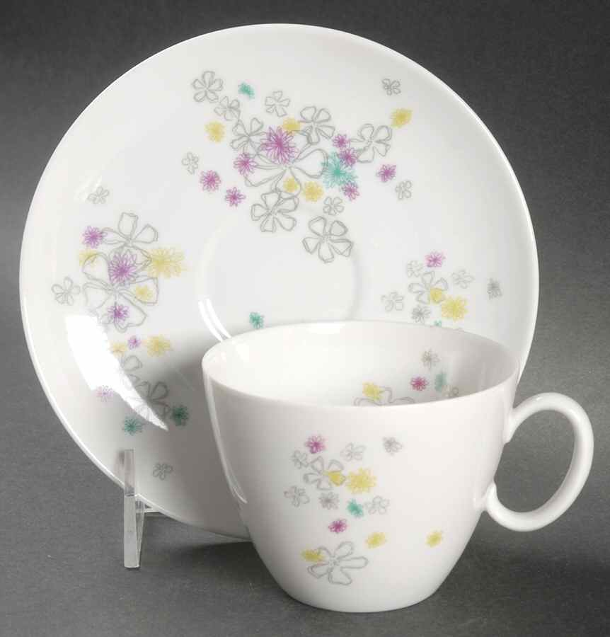 Gayety Flat Cup & Saucer Set by Rosenthal - Continental-1