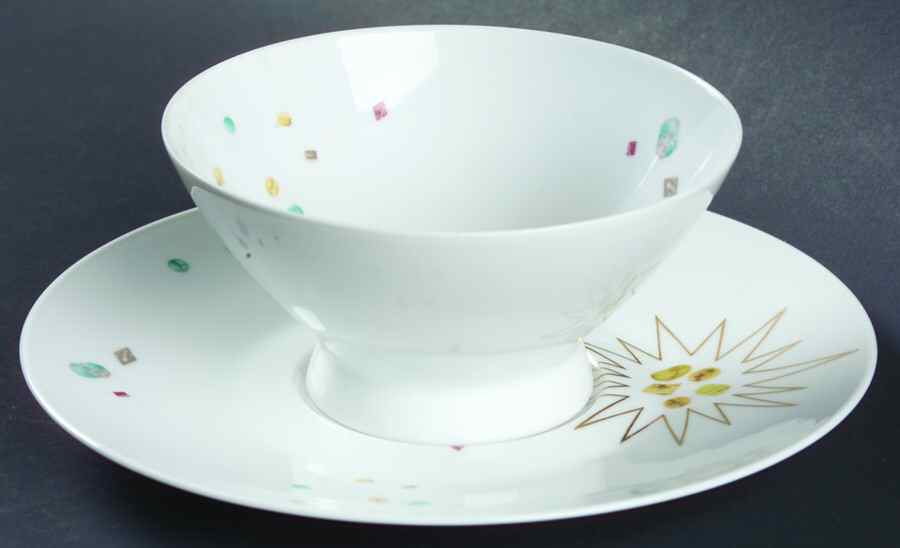 Gems Footed Cream Soup Bowl & Saucer Set by Rosenthal - Continental-1