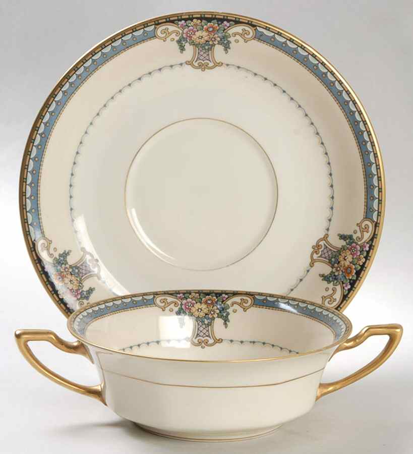Gladmere Flat Cream Soup Bowl & Saucer Set by Rosenthal - Continental-1