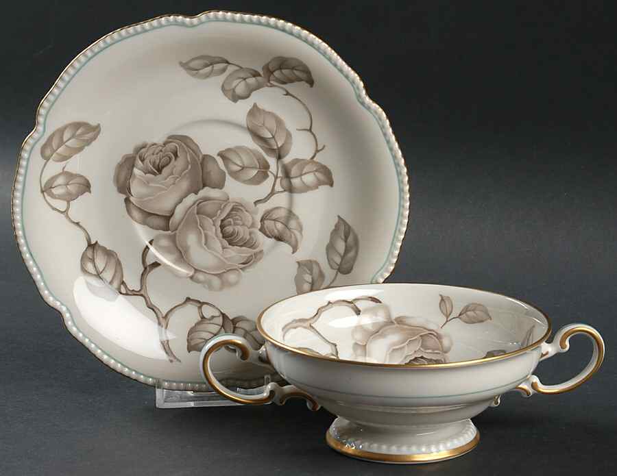 Gloria Footed Cream Soup Bowl & Saucer Set by Rosenthal - Continental-1