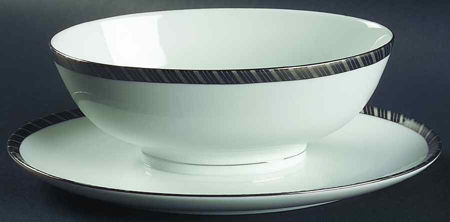 Gloriette Platin Gravy Boat with Attached Underplate by Rosenthal - Continental-1