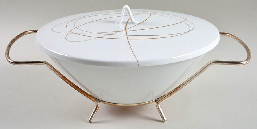 Gold Accord Round Covered Vegetable-Uses RV9M1 W/Mtl Std by Rosenthal - Continental-1