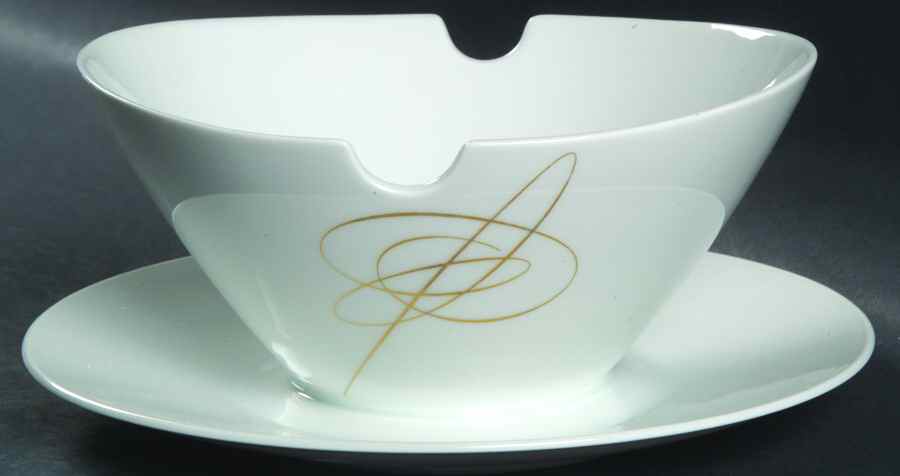 Gold Accord Gravy Boat with Attached Underplate by Rosenthal - Continental-1