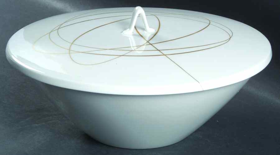 Gold Accord Round Covered Vegetable-Uses RV9M1 As Base by Rosenthal - Continental-1