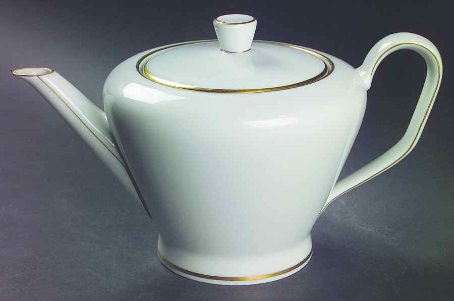 Gold Band (Bettina, White) Teapot & Lid by Rosenthal - Continental-1