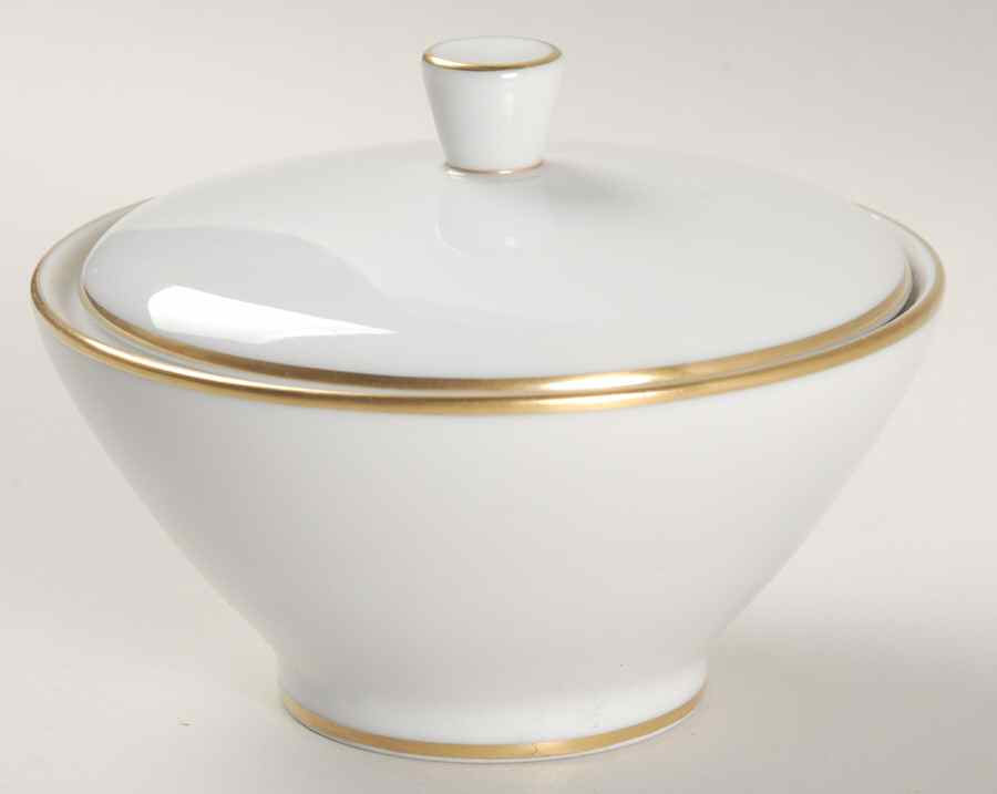 Gold Band (Bettina, White) Sugar Bowl & Lid by Rosenthal - Continental-1