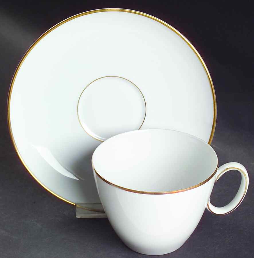 Gold Band (Rhythm) Flat Cup & Saucer Set by Rosenthal - Continental-1