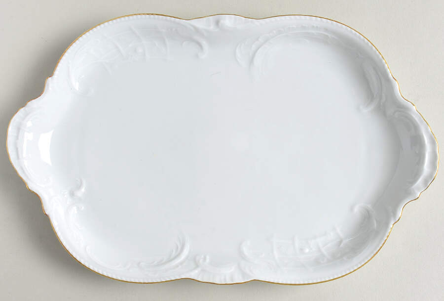 Gold Band (Sanssouci, White) 11" Oval Serving Platter by Rosenthal - Continental-1