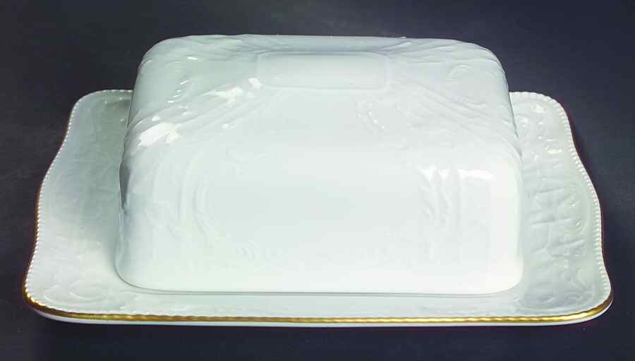 Gold Band (Sanssouci, White) Square Covered Butter by Rosenthal - Continental-1