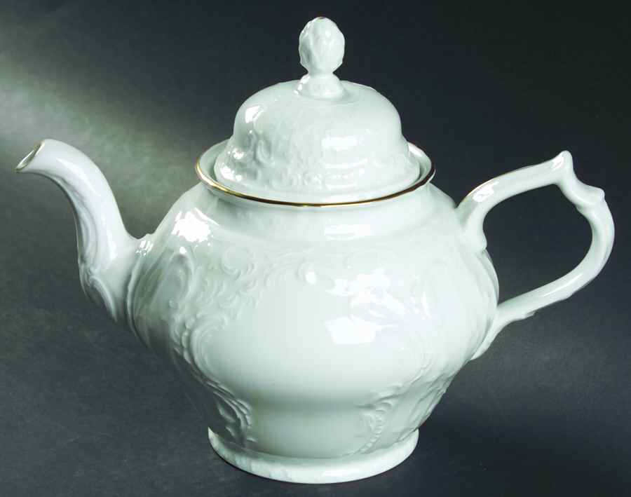 Gold Band (Sanssouci, White) Teapot & Lid by Rosenthal - Continental-1
