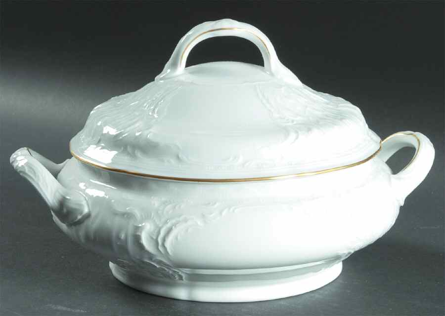 Gold Band (Sanssouci, White) Round Covered Vegetable by Rosenthal - Continental-1