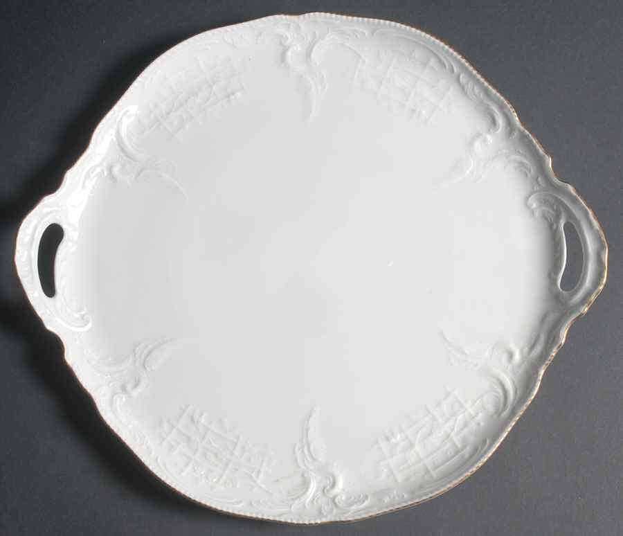 Gold Band (Sanssouci, White) Handled Cake Plate by Rosenthal - Continental-1