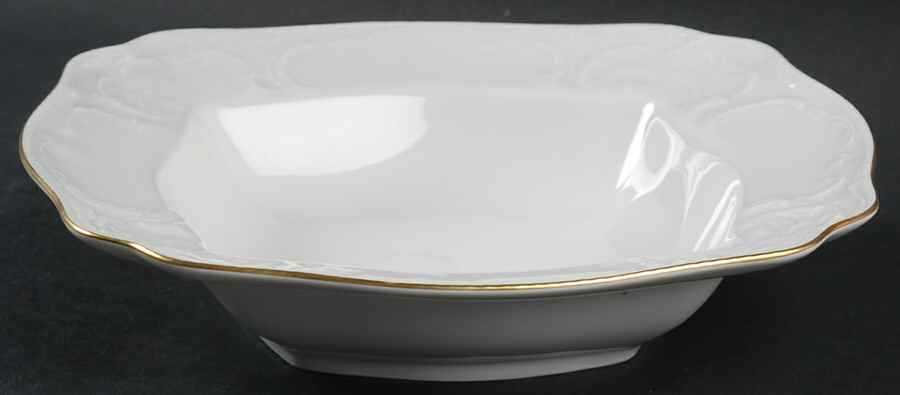 Gold Band (Sanssouci, White) 9" Square Vegetable Bowl by Rosenthal - Continental-1