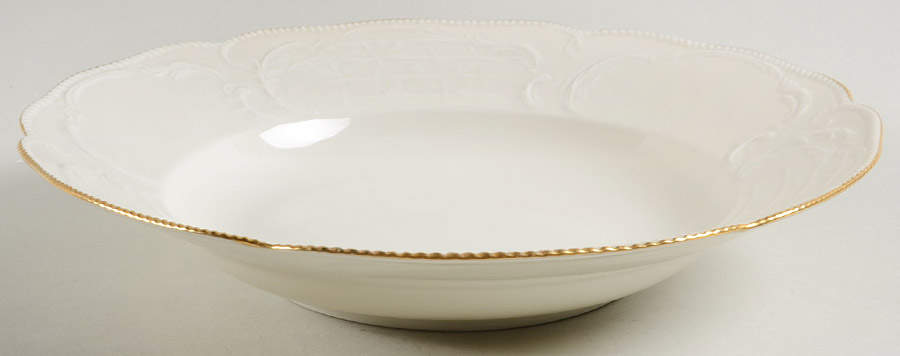 Gold Band (Sanssouci, Ivory) Large Rim Soup Bowl by Rosenthal - Continental-1