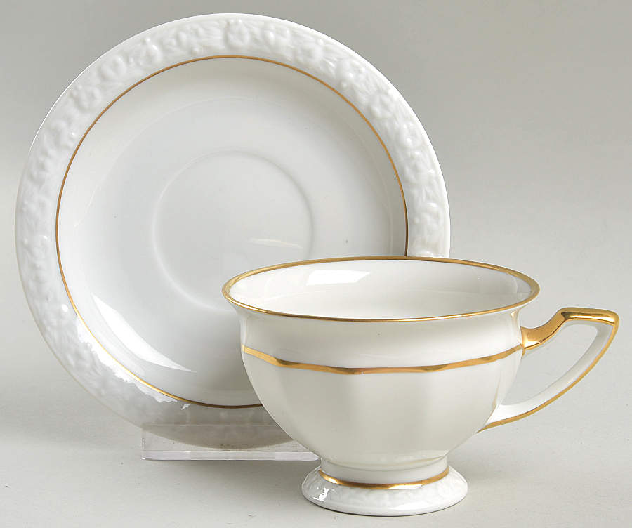 Gold Band (Maria, Thin Gold Band) Footed Cup & Saucer Set by Rosenthal - Continental-1