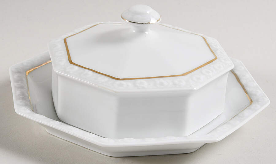 Gold Band (Maria, Thin Gold Band) Round Covered Butter by Rosenthal - Continental-1