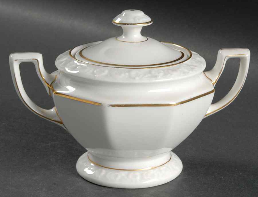 Gold Band (Maria, Thin Gold Band) Sugar Bowl & Lid by Rosenthal - Continental-1