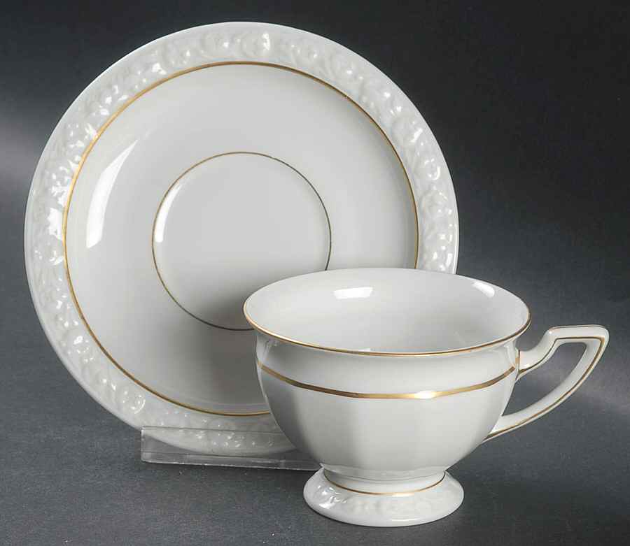 Gold Band (Maria, Thin Gold Band) Footed Cup & Saucer Set by Rosenthal - Continental-1