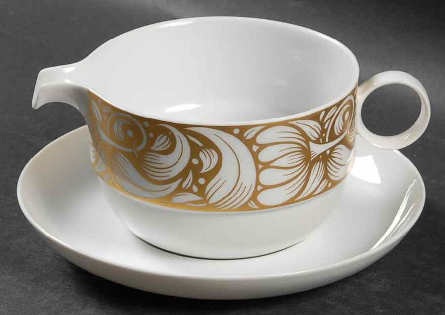 Golden Bloom Gravy Boat & Underplate by Rosenthal - Continental-1