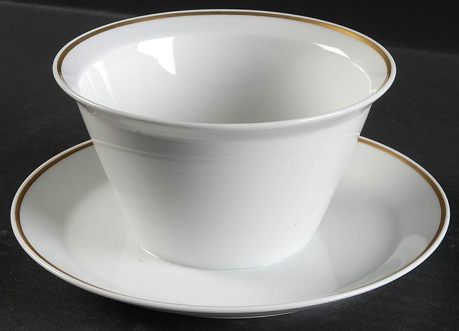 Gold Band (Linear) Gravy Boat with Attached Underplate by Rosenthal - Continental-1