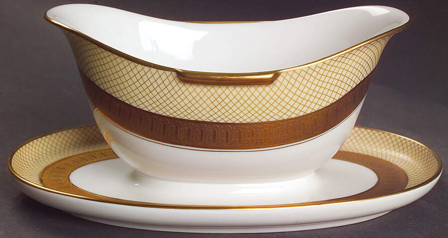 Golden Grail Gravy Boat with Attached Underplate by Rosenthal - Continental-1