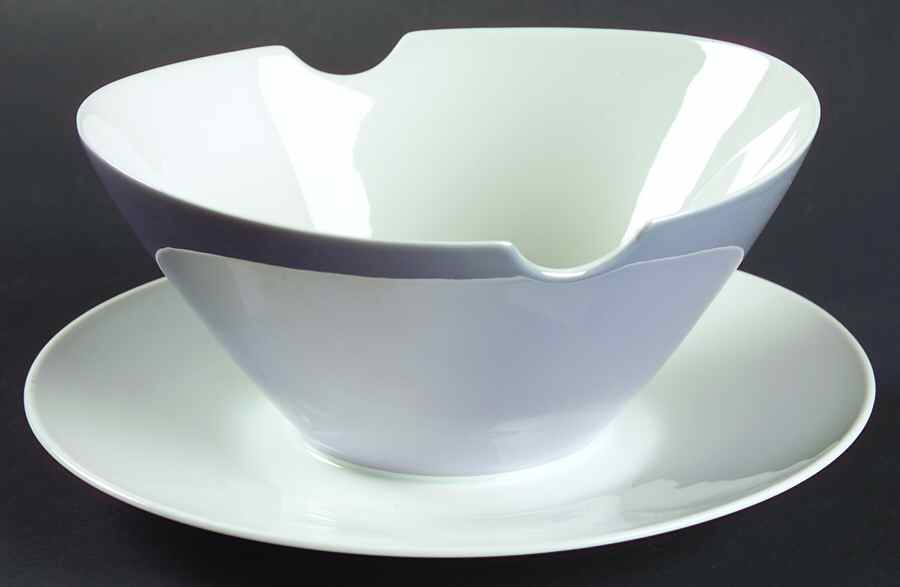Goldfond Blue Gravy Boat with Attached Underplate by Rosenthal - Continental-1