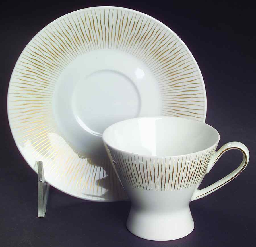Goldstrahlen Footed Demitasse Cup & Saucer Set by Rosenthal - Continental-1