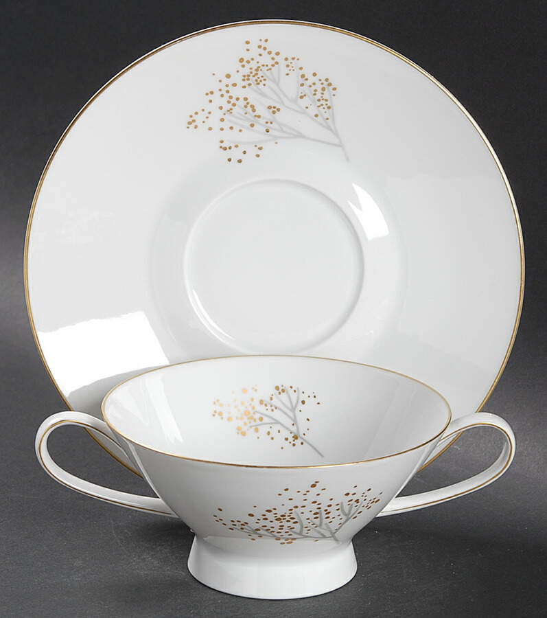 Goldzweig Footed Cream Soup Bowl & Saucer Set by Rosenthal - Continental-1