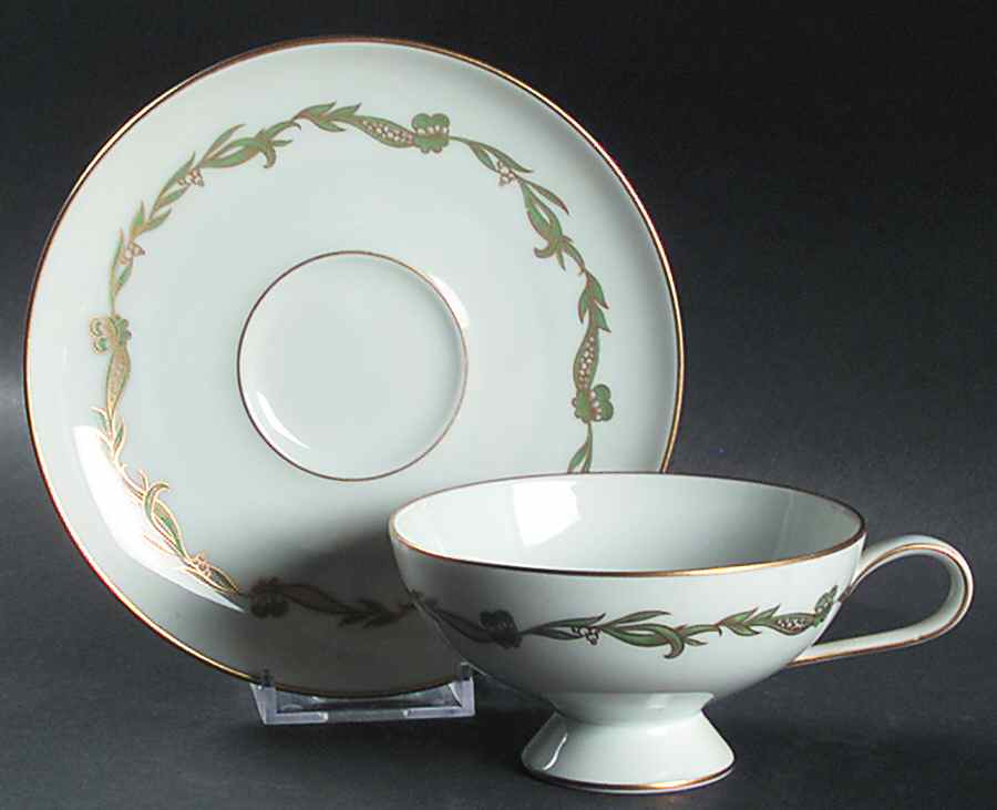 Goldcrest Emerald Footed Cup & Saucer Set by Rosenthal - Continental-1