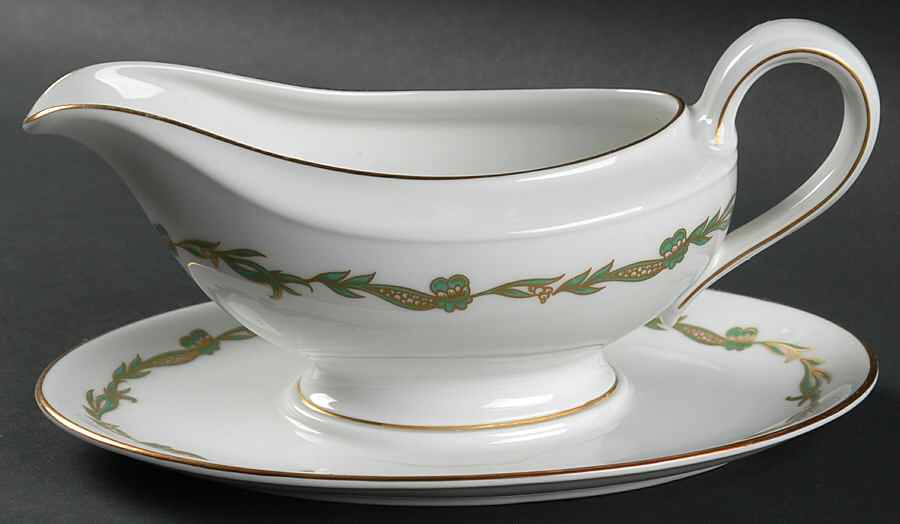 Goldcrest Emerald Gravy Boat with Attached Underplate by Rosenthal - Continental-1