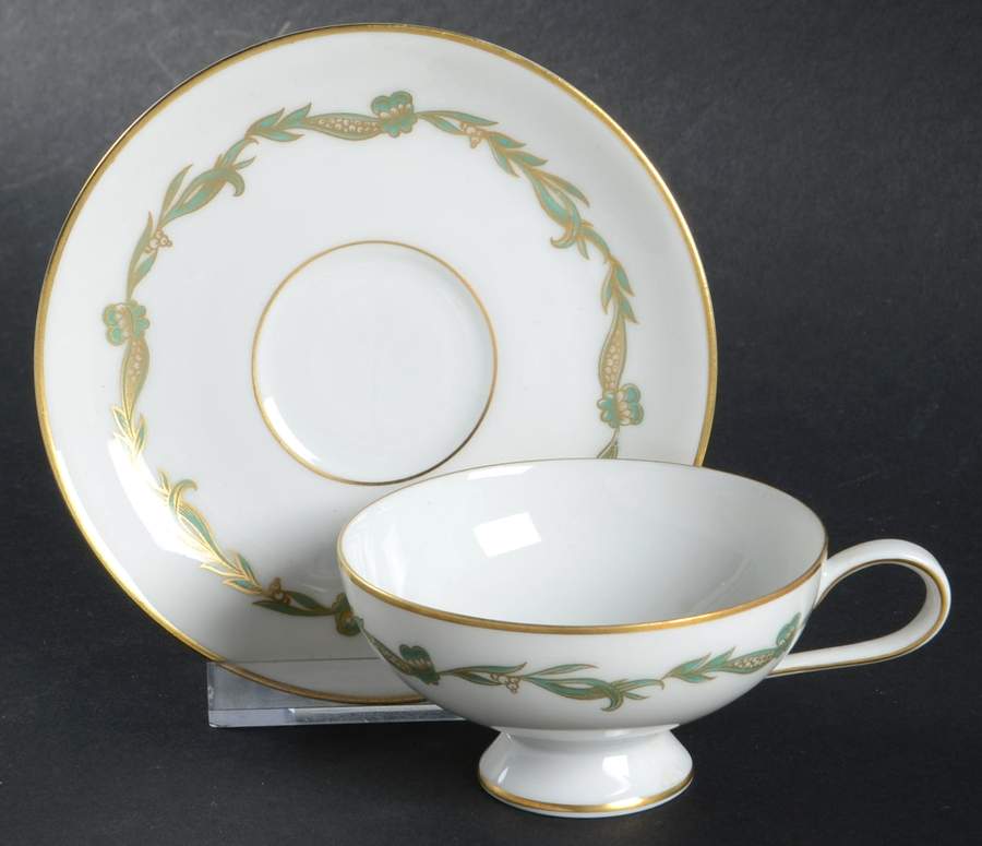 Goldcrest Emerald Footed Demitasse Cup & Saucer Set by Rosenthal - Continental-1